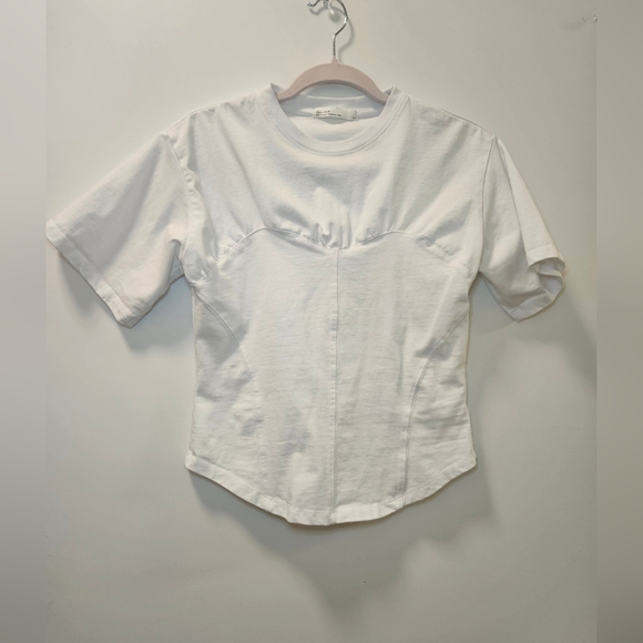 OAK + FORT Tops - Oak + Fort White Fitted Short Sleeve Top